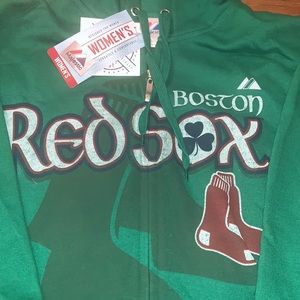 Large green hooded zip up sweatshirt